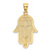 14K Yellow Gold Hamsa with Star of David Charm - (A87-118) 14K Yellow Gold Hamsa with Star of David Charm - (A87-118)