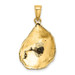 14K Yellow Gold 2-D Textured & Polished Oyster Shell Charm Pendant - (A91-793)