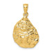 14K Yellow Gold 2-D Textured & Polished Oyster Shell Charm Pendant - (A91-793)