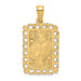 14K Yellow Gold 2-D Queen Playing Card Charm Pendant - (A92-113)