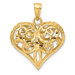 14K Yellow Gold 3-D & Diamond-cut Heart Charm Pendant - (A92-302) 14K Yellow Gold 3-D & Diamond-cut Heart Charm Pendant - (A92-302)