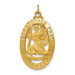 14K Yellow Gold Saint Christopher Medal Pendant 15mm width - (B11-588)