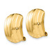 14K Yellow Gold Polished Ribbed Non-pierced Omega Back Earrings - (B36-828) 14K Yellow Gold Polished Ribbed Non-pierced Omega Back Earrings - (B36-828)