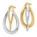 Leslie's 14K Two-tone Gold Polished Twisted Double Hoop Earrings - 19mm width - (B37-146)