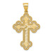 14K Yellow Gold Budded Greek Key Cross Pendant - (A83-142)