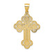 14K Yellow Gold Budded Greek Key Cross Pendant - (A83-142)