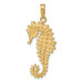 14K Yellow Gold 3-D Seahorse Pendant - (A83-218)
