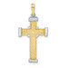14K Two-tone Gold Latin Cross Pendant - (A83-966)
