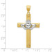 14K Two-tone Gold Claddagh Cross Pendant 47mm length - (A84-470) 14K Two-tone Gold Claddagh Cross Pendant 47mm length - (A84-470)
