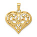 14K Yellow Gold 3-D Diamond-cut Open Filigree Heart Pendant - (A84-589) 14K Yellow Gold 3-D Diamond-cut Open Filigree Heart Pendant - (A84-589)