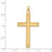 14K Yellow Gold Solid Cross Pendant 49mm length - (A99-973)