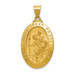 14K Yellow Gold Polished and Satin Saint Christopher Medal Pendant 18mm width - (B11-160) 14K Yellow Gold Polished and Satin Saint Christopher Medal Pendant 18mm width - (B11-160)
