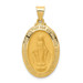 14K Yellow Gold Polished and Satin Miraculous Medal Pendant 18mm width - (B11-209) 14K Yellow Gold Polished and Satin Miraculous Medal Pendant 18mm width - (B11-209)