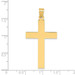 14K Yellow Gold Polished Cross Pendant 46mm length - (B11-642)