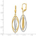14K Two-tone Gold Textured and Polished Dangle Leverback Earrings - (B42-251) 14K Two-tone Gold Textured and Polished Dangle Leverback Earrings - (B42-251)