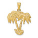 14K Yellow Gold Double Palm Trees Pendant - (A82-999)