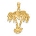 14K Yellow Gold Double Palm Trees Pendant - (A82-999)