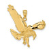 14K Yellow Gold Textured Eagle Landing Pendant - (A83-264)