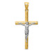 14K Two-tone Gold Crucifix Pendant 50mm length - (A84-661)