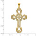 14K Yellow Gold Beaded Cutout Cross With Swirled Design Charm Pendant - (A93-157) 14K Yellow Gold Beaded Cutout Cross With Swirled Design Charm Pendant - (A93-157)