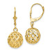 14K Yellow Gold Polished & Diamond-cut Mesh Ball Dangle Leverback Earrings - (B36-899) 14K Yellow Gold Polished & Diamond-cut Mesh Ball Dangle Leverback Earrings - (B36-899)