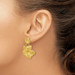 14K Yellow Gold Plumeria Dangle Earrings - (B44-223)