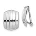 14K White Gold Polished Ribbed Non-pierced Omega Back Earrings - (B44-277) 14K White Gold Polished Ribbed Non-pierced Omega Back Earrings - (B44-277)