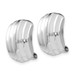 14K White Gold Polished Ribbed Non-pierced Omega Back Earrings - (B44-277) 14K White Gold Polished Ribbed Non-pierced Omega Back Earrings - (B44-277)