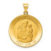 14K Yellow Gold Polished and Satin St. Joseph Medal Pendant 25mm width - (B11-396)