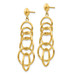14K Yellow Gold Circle Drop Post Earrings - (B42-689)