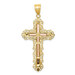 14K Tri-Color Gold Diamond-cut Crucifix Pendant - (A84-475)