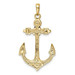 14K Yellow Gold 2-D Red, White, and Blue Enameled Anchor Pendant - (A84-763)