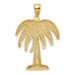 14K Yellow Gold Large Charleston Palm Tree Charm Pendant - (A91-854)