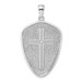 14k White Gold Cross Shield With Joshua 1:9 On the Reverse Charm Pendant - (A94-376) 14k White Gold Cross Shield With Joshua 1:9 On the Reverse Charm Pendant - (A94-376)