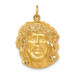 14K Yellow Gold Hollow with Satin Finish Medium Jesus Medal - (B14-539)