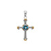 14K White Gold Two-Tone Cross Pendant - (B16-116) 14K White Gold Two-Tone Cross Pendant - (B16-116)