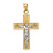 14K Two-tone Gold Crucifix Pendant 41mm length - (A83-439) 14K Two-tone Gold Crucifix Pendant 41mm length - (A83-439)