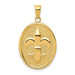 14K Yellow Gold Fleur De Lis On Oval Disk Pendant - (A84-989) 14K Yellow Gold Fleur De Lis On Oval Disk Pendant - (A84-989)