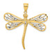 14K Two-tone Gold Diamond-cut Filigree Dragonfly Pendant - (A86-973) 14K Two-tone Gold Diamond-cut Filigree Dragonfly Pendant - (A86-973)
