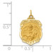 14K Yellow Gold Solid Satin Finish Small St. Michael Badge Medal - (B14-446)