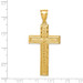 14K Yellow Gold Diamond-cut Cross Pendant - (B14-749)