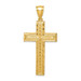 14K Yellow Gold Diamond-cut Cross Pendant - (B14-749)