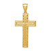 14K Yellow Gold Diamond-cut Cross Pendant - (B14-749)