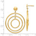 14K Yellow Gold Fancy Circle Dangle Post Earrings - (B41-639)