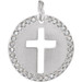 14K White Gold .08-Carat tw Diamond Pierced Cross Disc Pendant - (B15-631) 14K White Gold .08-Carat tw Diamond Pierced Cross Disc Pendant - (B15-631)