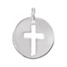 14K White Gold .08-Carat tw Diamond Pierced Cross Disc Pendant - (B15-631) 14K White Gold .08-Carat tw Diamond Pierced Cross Disc Pendant - (B15-631)