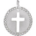 14K White Gold .08-Carat tw Diamond Pierced Cross Disc Pendant - (B15-631) 14K White Gold .08-Carat tw Diamond Pierced Cross Disc Pendant - (B15-631)