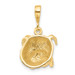 14K Yellow Gold Bulldog Pendant - (A83-757)