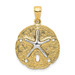 14K Two Tone Gold Sand Dollar With Starfish Pendant - (A85-526)