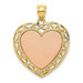 14k Two Tone Gold Polished and Satin Heart Pendant - (A85-891)